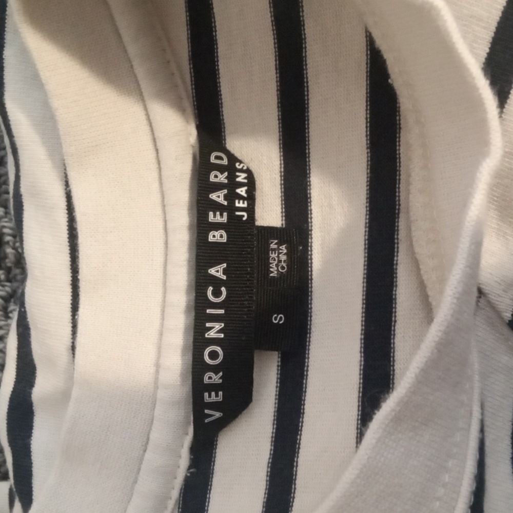 Veronica Beard Lazlo Tie Waist Cotton Mini Dress Striped Festival Preppy Womens - Picture 6 of 9